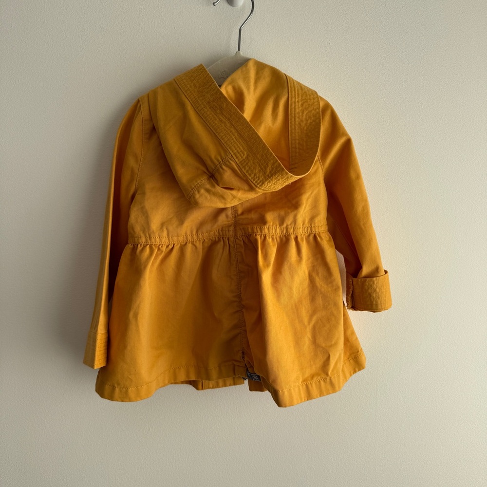 Yellow Hooded Canvas Jacket Size 24 Months - Picture 2 of 4